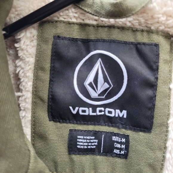 Volcom Jacket Teddy Sherpa Lined Full Zip Outdoor Workwear Chore Coat Men Medium - Picture 3 of 6